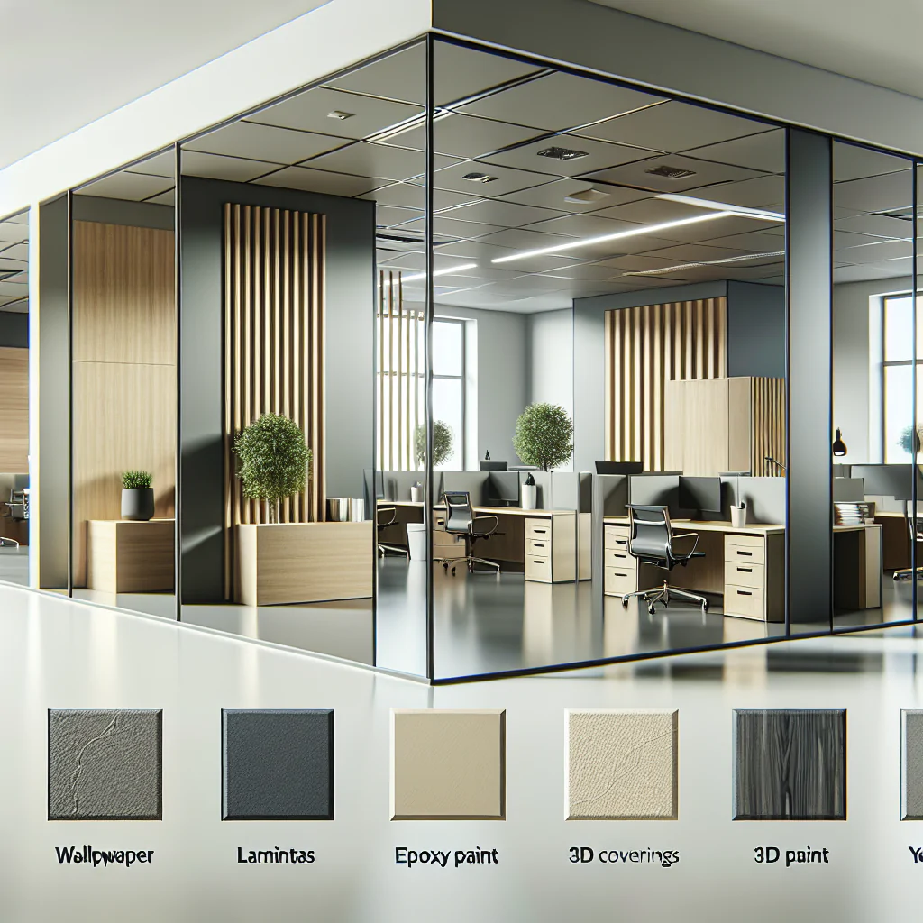 revestimento parede sala comercial